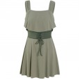 One-piece swimsuit female small fresh new wind cover belly was thin conservative swimsuit skirt hot spring bikini