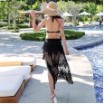 The new split swimsuit female solid color small fresh steel support gathered thin bikini three-piece swimsuit