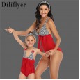 Hi fish new parent-child swimsuit fringed one-piece swimsuit