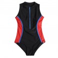 Fashion triangle color matching sports swimsuit female conservative cover belly slimming Siamese student sports professional competition swimsuit