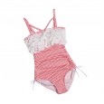 One-piece swimsuit female new fashion sexy cover belly small chest gather lace lace triangle one-piece swimsuit