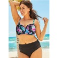 New large size 4XL increase bikini print swimsuit women