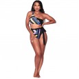 The new bikini XL swimsuit one-shoulder color matching