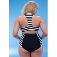 Swimsuit women's sexy split striped bikini plus size swimsuit