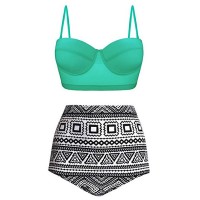 New sexy high waist printed bikini swimsuit conservative swimsuit