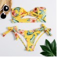 The new bikini swimsuit shoulder print seaside supplies split