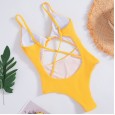 monokini swimsuit one-piece new solid color knotted bikini on the chest