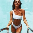 Swimsuit new bikini split zebra pattern one-piece swimsuit solid color