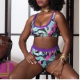 New bikini plus size swimsuit 4XL printed women