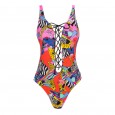 The new one-piece swimsuit with front and back lacing medium and large size one-piece swimsuit