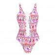 The new one-piece swimsuit with front and back lacing medium and large size one-piece swimsuit