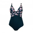 New one-piece swimsuit plus size 2XL wave dot printing one-piece swimsuit female