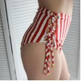 New Bikini Women's Striped Shoulder Bag High Waist Seaside Split