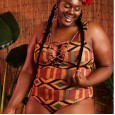 The new one-piece swimsuit printing XL corded one-piece swimsuit women