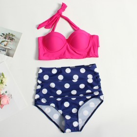 New bikini wave dot print wave dot color matching swimsuit women