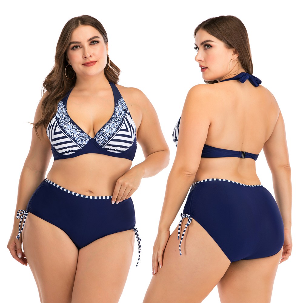 Plus size bikini underwire big cup ladies swimsuit swimwear 8808