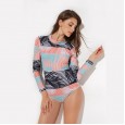 Sexy one-piece female swimsuit hot spring long-sleeved slim surfing diving suit swimsuit 67