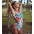 The new one-piece swimsuit female printed monokini swimsuit