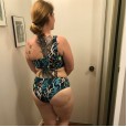New bikini swimsuit single shoulder strap hair band print female swimsuit