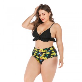 New large size 5XL bikini sunflower swimsuit women