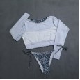 New bikini print long-sleeved swimsuit women