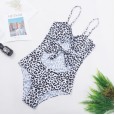 New swimsuit one-piece leopard print swimsuit one-piece chest knotted ladies swimwear
