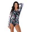 Surfing suit Siamese long-sleeved female swimsuit hot spring swimsuit diving suit 7740