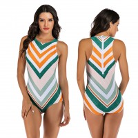 One-piece surfing suit sleeveless female swimsuit hot spring swimsuit diving suit 7722