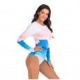 One-piece long-sleeved surfing suit sunscreen female swimsuit hot spring diving suit sexy swimsuit 7788