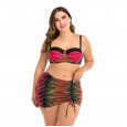 Large size bikini skirt underwire big cup ladies swimsuit swimwear 8804