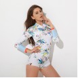 Sexy Siamese Lady Swimwear Hot Spring Surfing Diving Long Sleeve Swimwear 2164