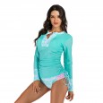 Split long-sleeved surf suit suit sunscreen female swimsuit hot spring diving suit swimsuit 7745
