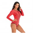 One-piece long-sleeved surfing suit sunscreen female swimsuit hot spring diving suit sexy swimsuit 7786