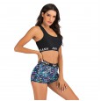 Sports vest split boxer bikini set 7756