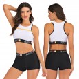 Sports vest split boxer bikini set 7764