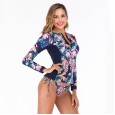 Split long-sleeved surfing suit sunscreen female swimsuit hot spring diving suit swimsuit 6608