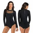 Surfing suit Siamese long-sleeved female swimsuit hot spring swimsuit diving suit 7734