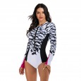 Surfing suit Siamese long-sleeved female swimsuit hot spring swimsuit diving suit 7736