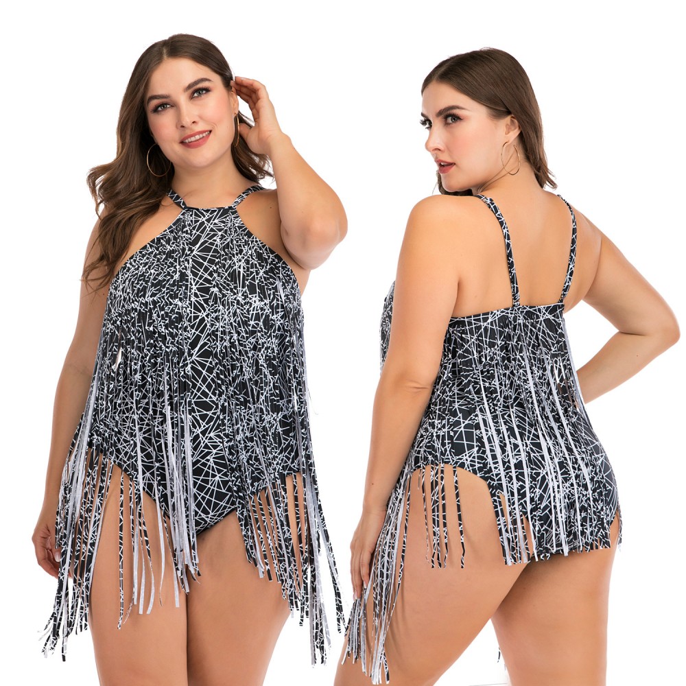 Siamese enlarged female swimsuit tassel big cup MM swimsuit 8831