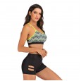 Sports vest split boxer bikini set 7762