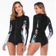 Split long-sleeved surfing suit sunscreen female swimsuit hot spring diving suit swimsuit 6625