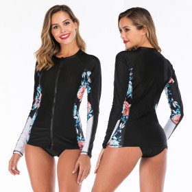 Split long-sleeved surfing suit sunscreen female swimsuit hot spring diving suit swimsuit 6625