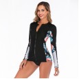 Split long-sleeved surfing suit sunscreen female swimsuit hot spring diving suit swimsuit 6625