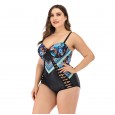 Siamese increase female swimsuit big cup MM swimwear steel support 8838