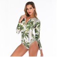 One-piece long-sleeved surfing suit sunscreen female swimsuit hot spring diving suit swimsuit 6637