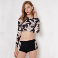 Split long-sleeved surfing suit female swimsuit hot spring swimsuit 9062