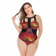 Siamese enlarged female swimsuit big cup MM swimsuit was thin 6674