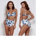 Sexy high-waist bikini swimsuit steel support gathered thin swimsuit 9504