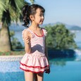 Children's one-piece swimsuit female baby spa skirt swimsuit bowknot cute princess 1009