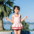 Children's one-piece swimsuit female baby spa skirt swimsuit bowknot cute princess 1009